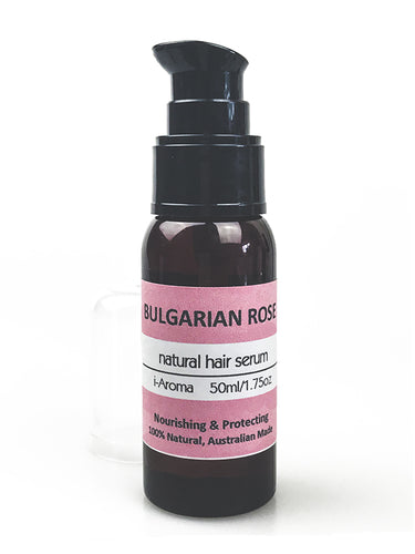 Natural Hair Serum scented with Bulgarian Rose. Made in Tasmania Australia by iAroma