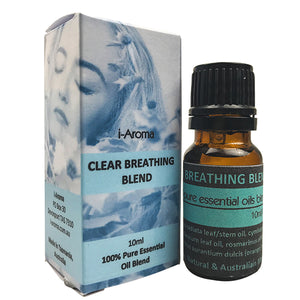 Clear Breathing essential oil blend to ease congestion formulated in Tasmania by i-Aroma 