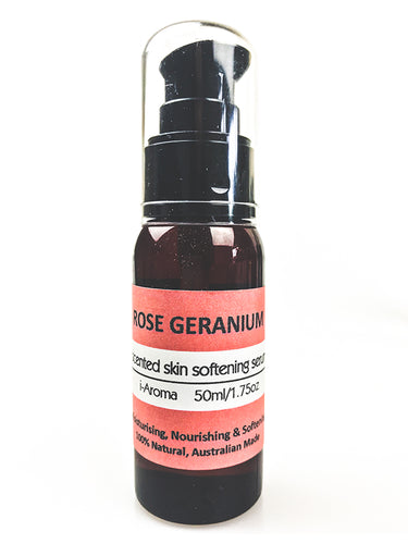 Rose Geranium Natural Skin Serum by i-Aroma. Nourishes and Protects skin. Good for wrinkles, dry, oily and sensitive skin