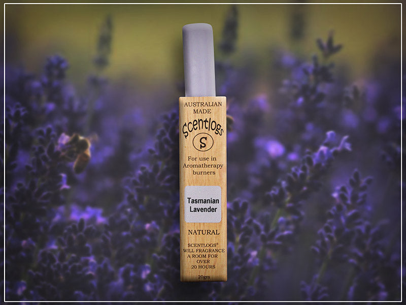Lavender Scentlogs natural soy wax melts herbaceous floral relaxing. Made with Tasmanian Lavender