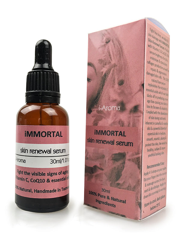 a natural skin renewal serum formulated for mature skin to fight fine lines, dark undereye circles, wrinkles and pigmentation. 